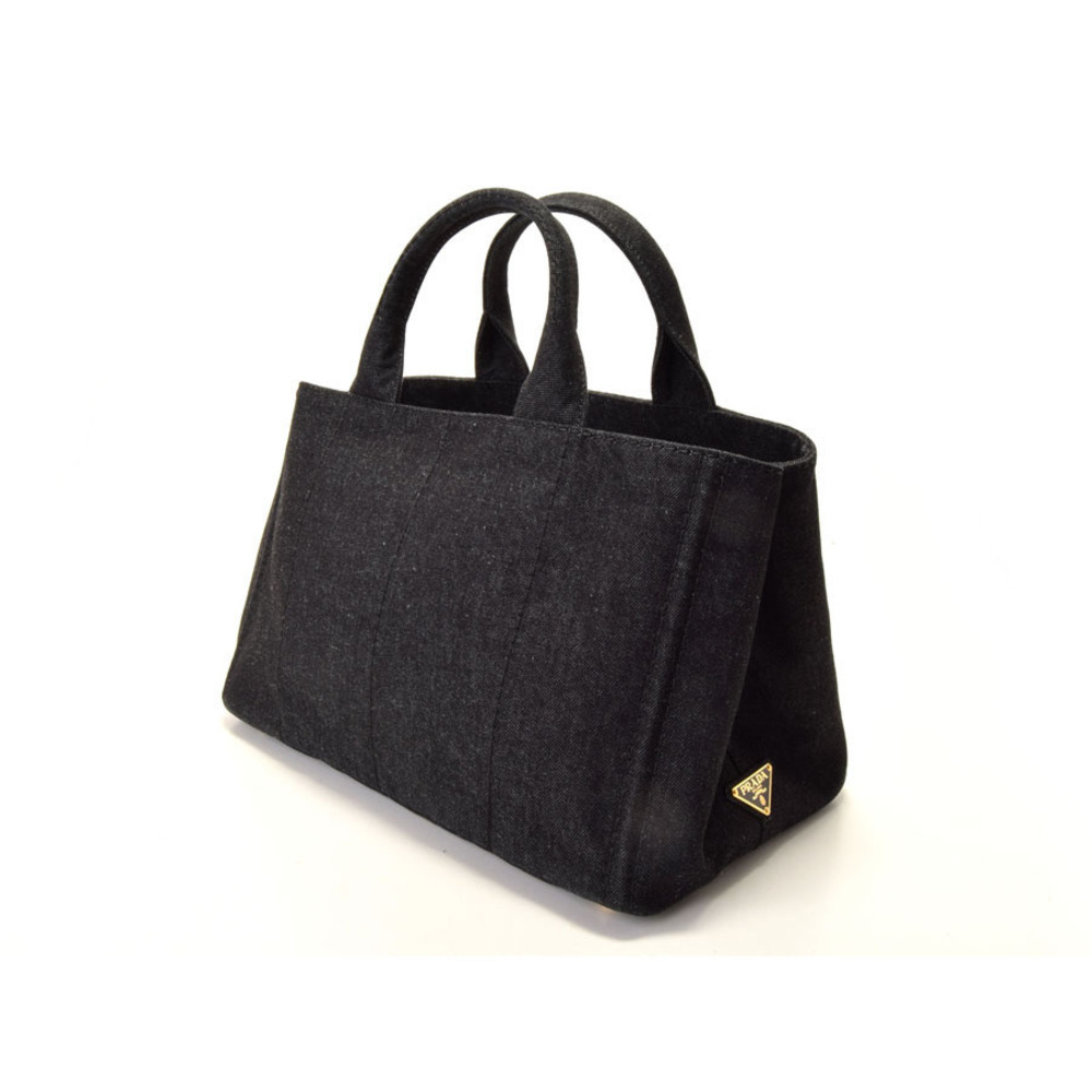 Prada Black Bag Denim Canapa Tote